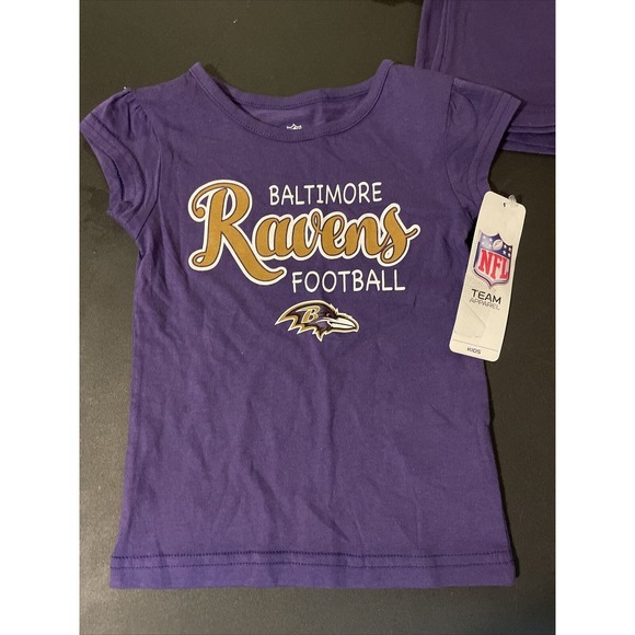 NFL Team Apparel Baltimore Ravens Girls Toddler Tee Shirt 2T NWT - Picture 1 of 2